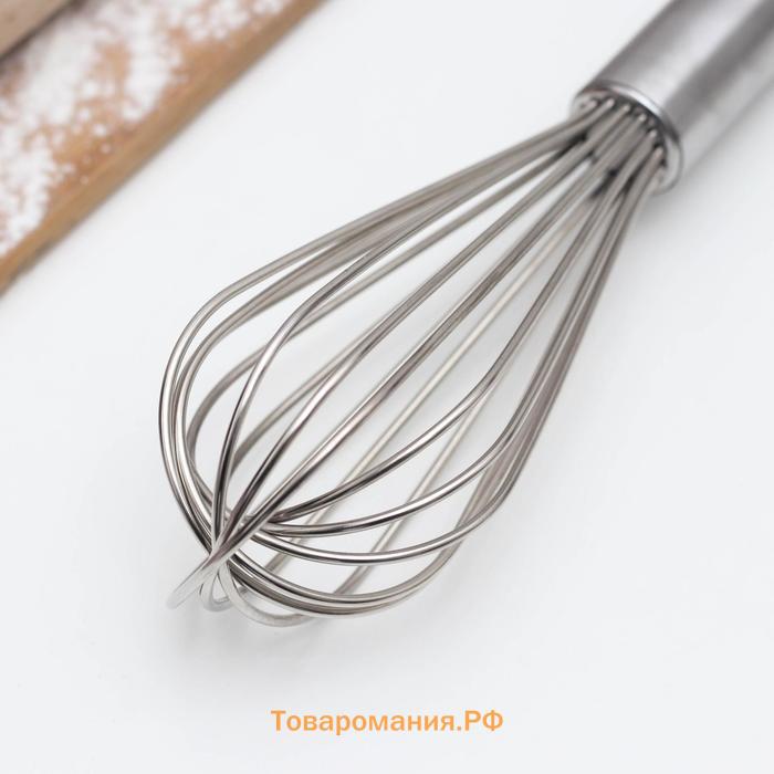 Венчик для взбивания с толстыми струнами KONFINETTA, 27 см, серебристый