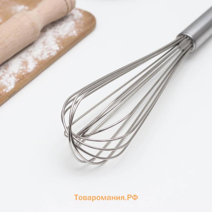 Венчик для взбивания с толстыми струнами KONFINETTA, 37×7 см, серебристый