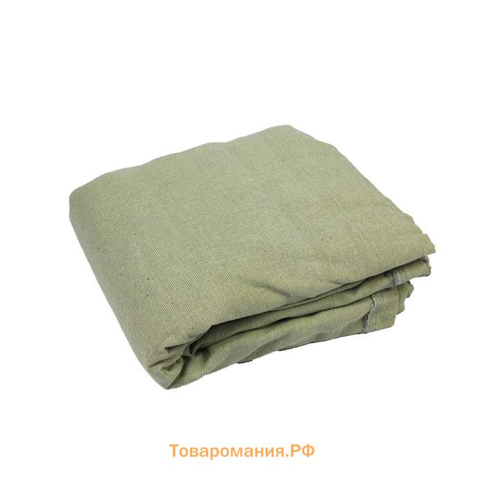 Брезент огнеупорный, 4×3 м, плотность 400 г/м², люверсы шаг 1 м, хаки