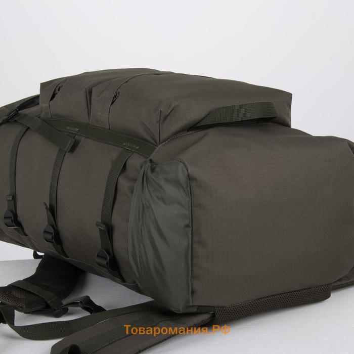 Рюкзак туристический, 100 л, отдел на молнии, 3 наружных кармана, Huntsman, цвет хаки