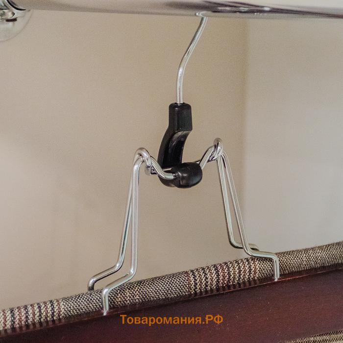Вешалка для брюк и юбок , 25×16.5 см, зажим, тёмное дерево