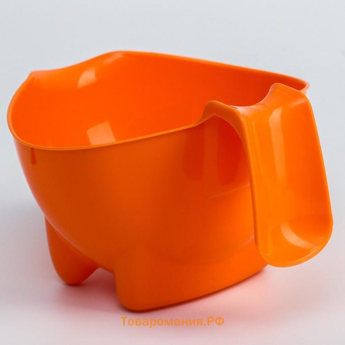 Ковш пластиковый для купания и мытья головы, детский банный ковшик «Буль-Буль», 600 мл., цвет МИКС