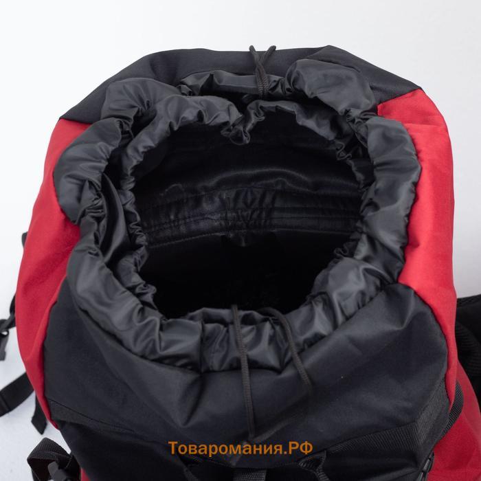 Рюкзак туристический, Taif, 90 л, отдел на шнурке, наружный карман, 2 боковые сетки, цвет чёрный