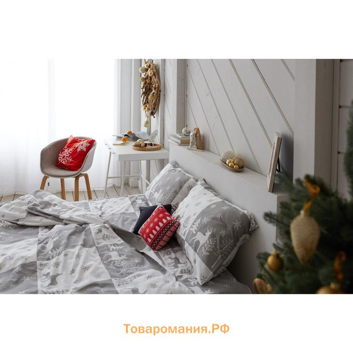 Постельное белье новогоднее LoveLife 1,5сп " New year forest" 143*215см,150*225см,50*70см-2штуки