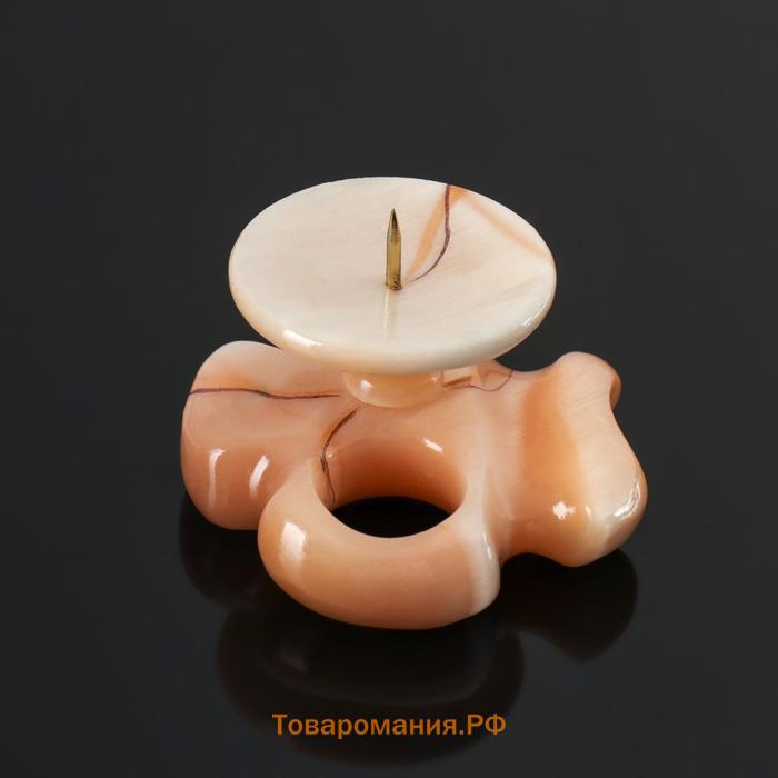 Подсвечник "Маргаритка" с каменной чашкой, 4,5х6 см, селенит