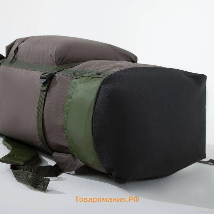 Рюкзак туристический, 60 л, отдел на стяжке шнурком, 3 наружных кармана, Huntsman, цвет хаки