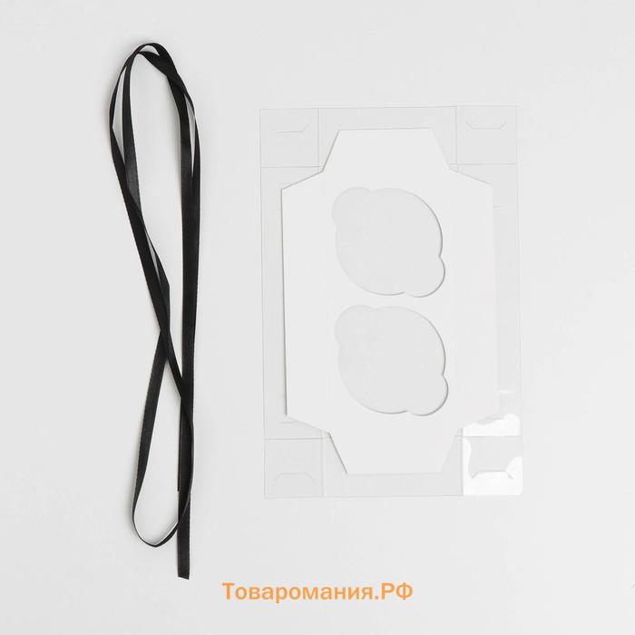 Коробка для капкейков, кондитерская упаковка с пластиковой крышкой, 2 ячейки, «23 февраля», 16 х 8 х 10 см