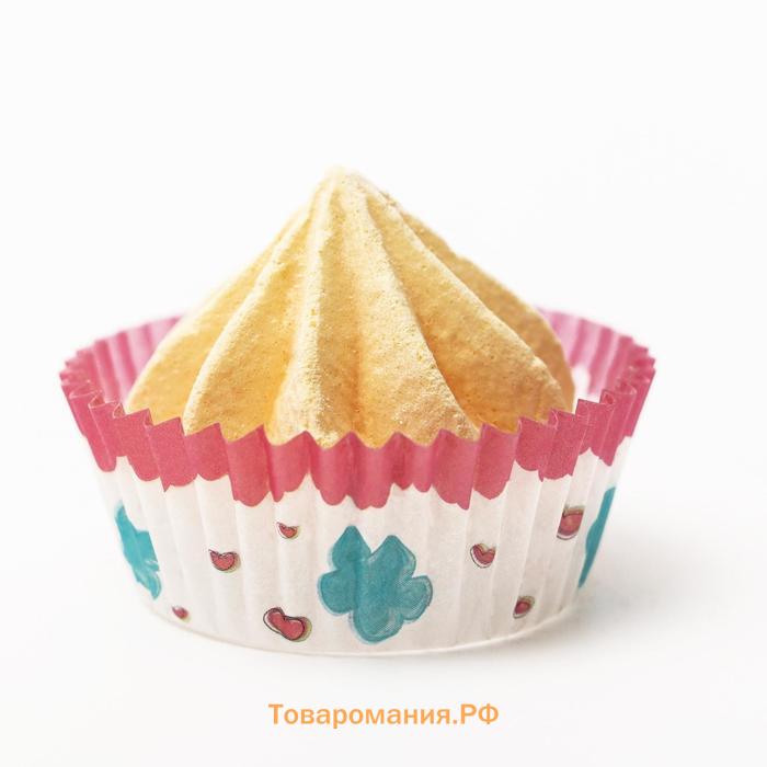 Форма бумажная для выпекания, розовый, 3.5×2 см