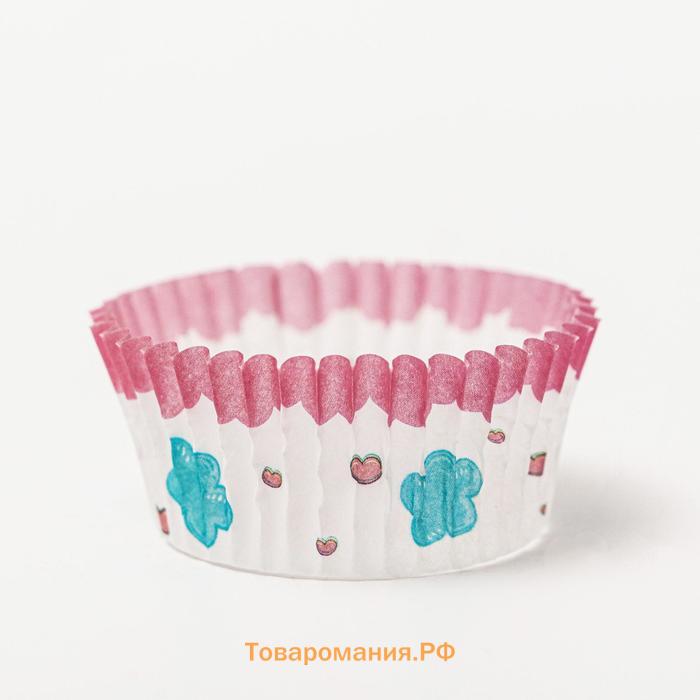 Форма бумажная для выпекания, розовый, 3.5×2 см