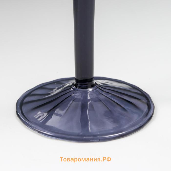 Стеклянный подсвечник на 1 свечу «Изящество», графит, 32×9.5×9.5 см