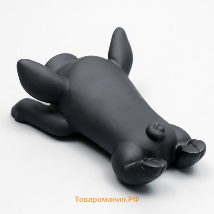 Игрушка пищащая "Свинья" для собак, 13 см, чёрная