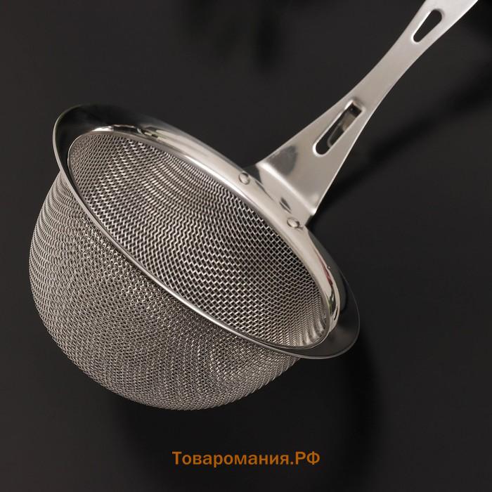 Сито-дуршлаг Magistro Arti, d=14 см, с фиксатором, серебристое