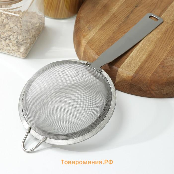 Сито для просеивания с ручкой  Zero, d=15 см, нержавеющая сталь, серебристое