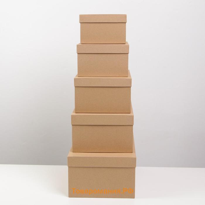 Набор коробок 5 в 1, упаковка подарочная, «Крафт», 22 х 14 х 8.5‒ 32.5 х 20 х 12.5 см