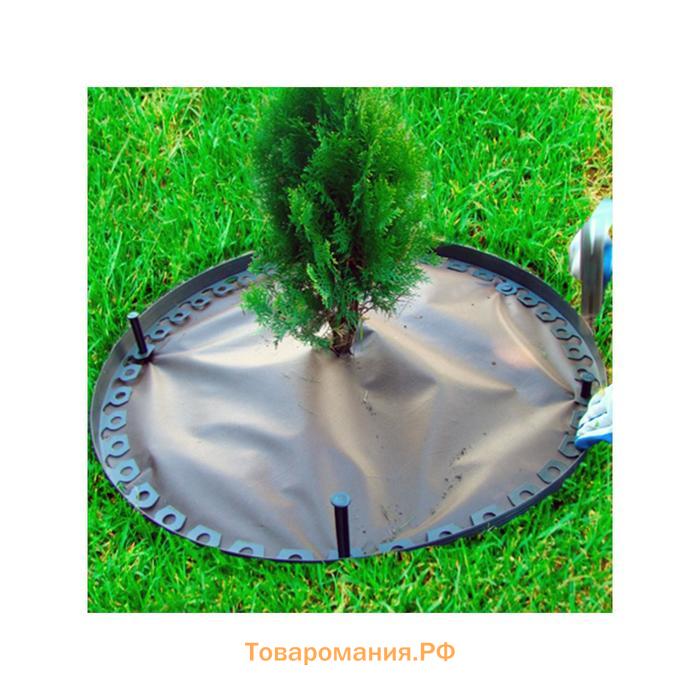 Садовый пластиковый бордюр, 55 мм, коричневый, 10 м + 30 кольев, «Манго»