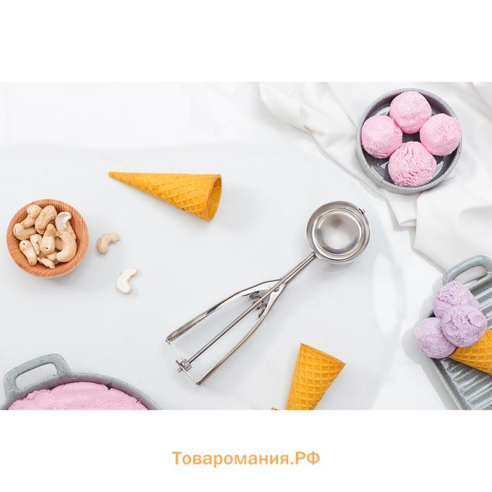 Ложка для мороженого , 22 см, 50 мл, хромированная