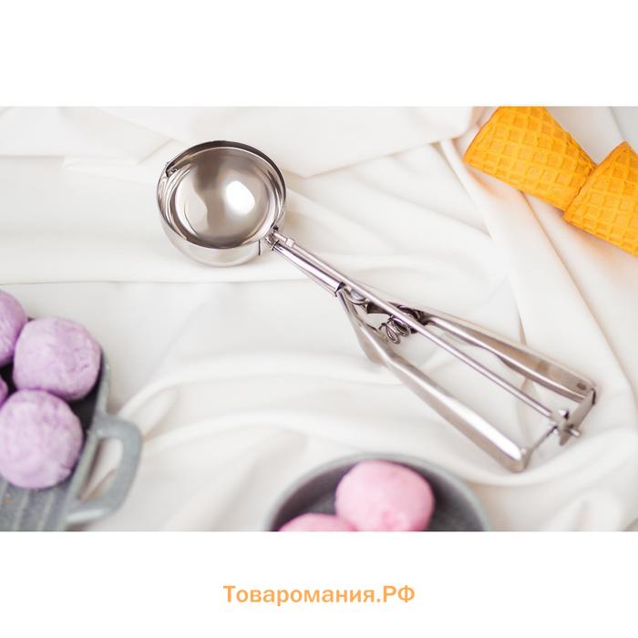 Ложка для мороженого , 22 см, 50 мл, хромированная