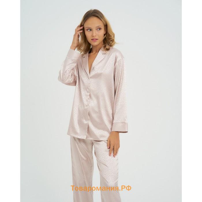 Пижама женская (рубашка, брюки) KAFTAN "Леопард", кофейный, р.40-42