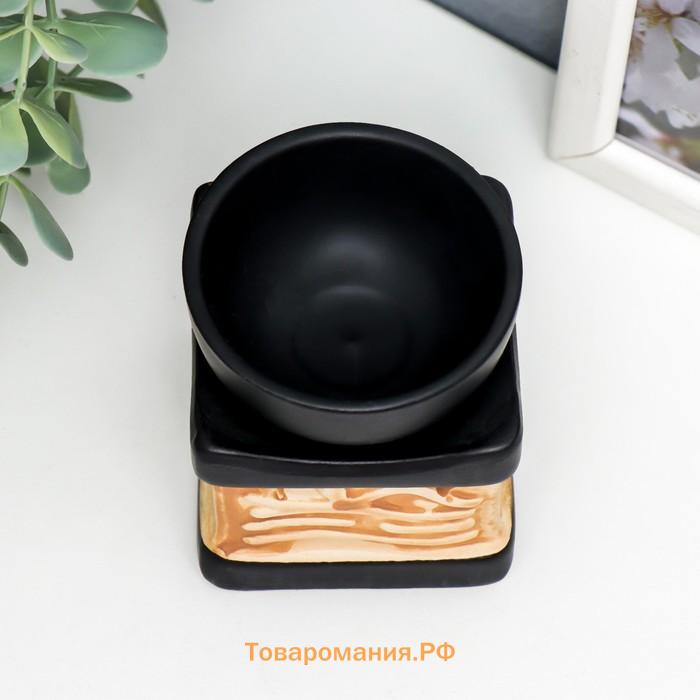 Аромалампа для эфирных масел «Наскальная живопись», керамика, 6.5×6.5×7.7 см, МИКС