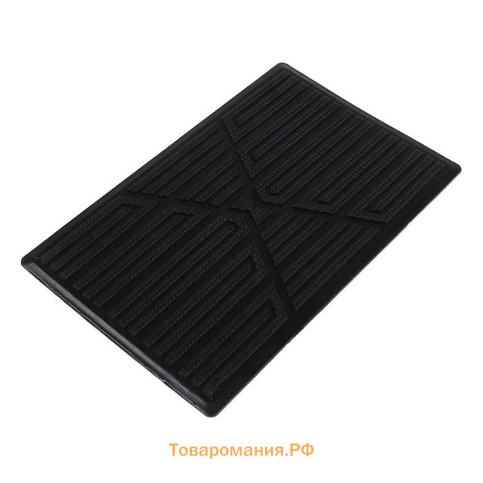 Накладка-подпятник для автоковрика, 23×15 см, ПВХ, крепление, черный