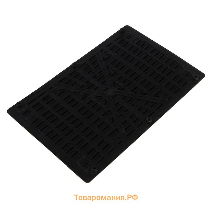 Накладка-подпятник для автоковрика, 23×15 см, ПВХ, крепление, черный