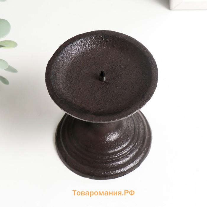 Металлический подсвечник на 1 свечу «Феодал», чугун, 9×9×9 см
