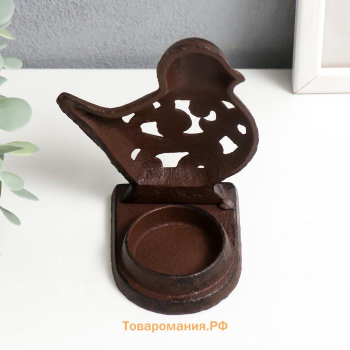 Металлический подсвечник на 1 свечу «Птица», чугун, 11×9.5×6.5 см