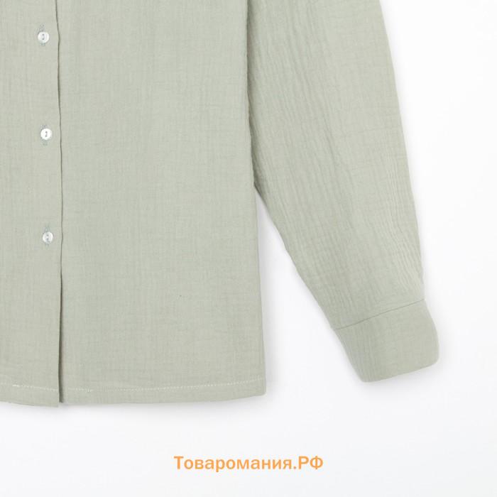 Пижама женская (рубашка и брюки) KAFTAN "Basic" размер 40-42, цвет зелёный