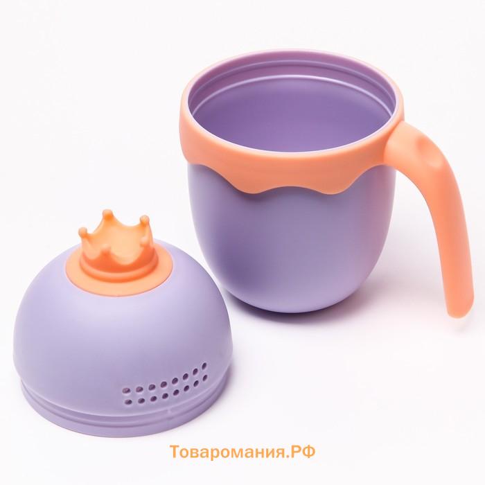 Ковш пластиковый для купания и мытья головы, детский банный ковшик «Корона», 400 мл., с леечкой, цвет фиолетовый