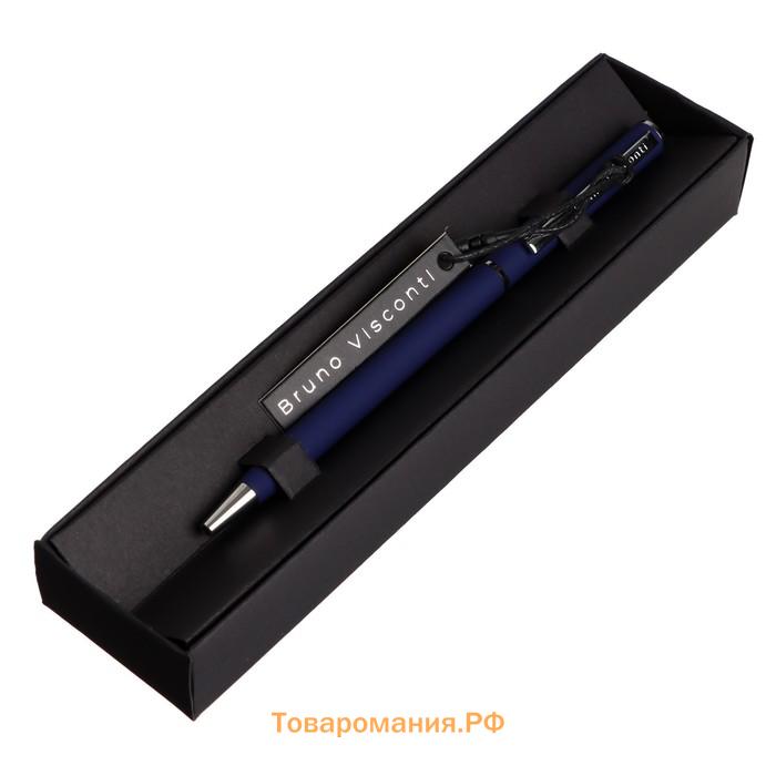 Ручка шариковая поворотная, 0.7 мм, Bruno Visconti Palermo, стержень синий, тёмно-синий металлический корпус, в футляре