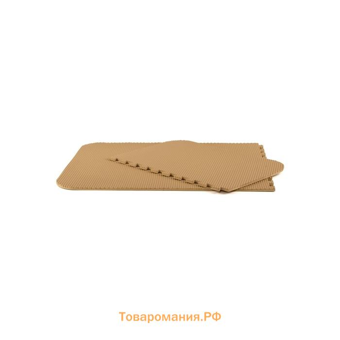Коврик eva универсальный Eco-cover, Соты 125×65 см, бежевый, трансформер