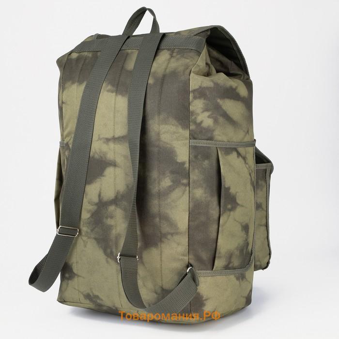 Рюкзак туристический, 55 л, отдел на шнурке, 4 наружных кармана, «ЗФТС», цвет хаки