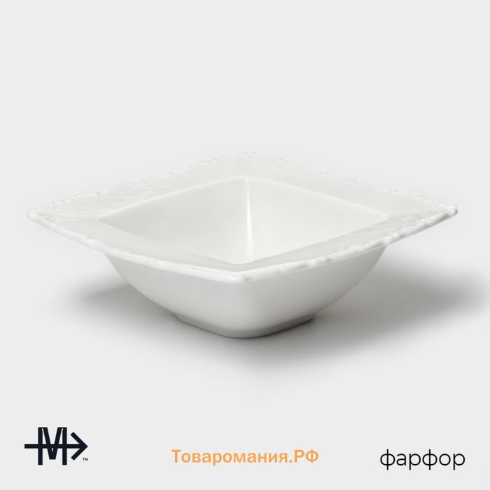 Салатник Magistro Kingdom, 300 мл, 16×5.2 см, фарфор, белый