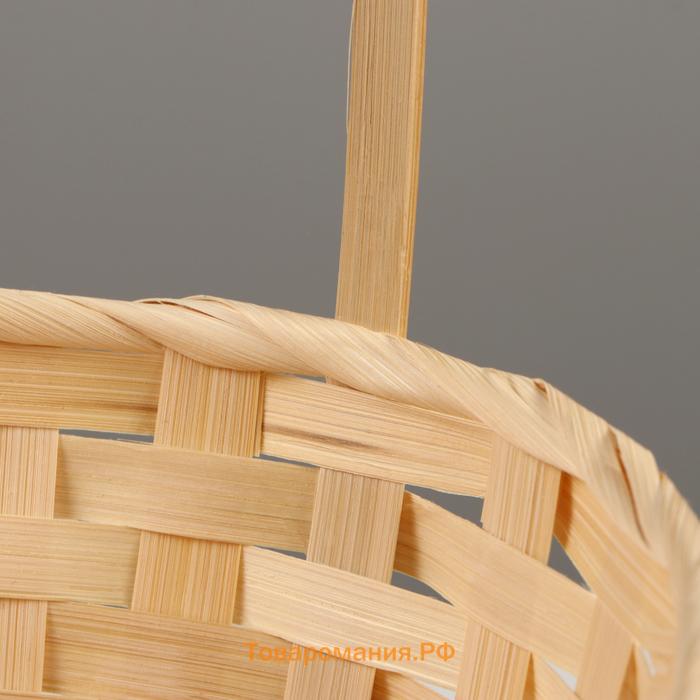 Корзина плетёная, 30×22×13 см, ручка h=36 см, бамбук, ива, натуральный цвет