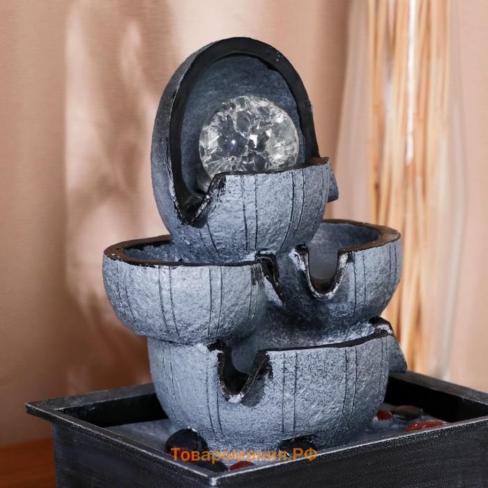 Фонтан настольный «Мелитон», чаши, 19×13×26 см, с подсветкой