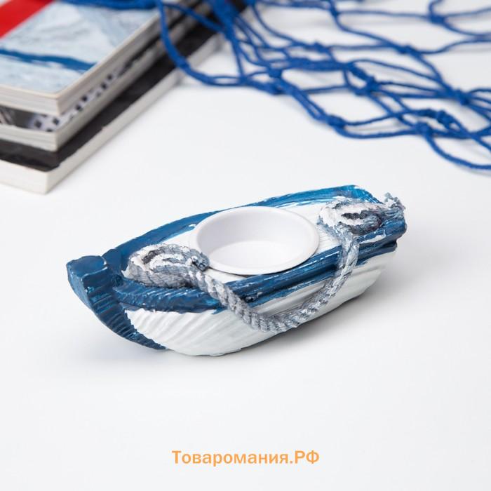 Деревянный подсвечник на 1 свечу «Лодка», 13×6×6 см