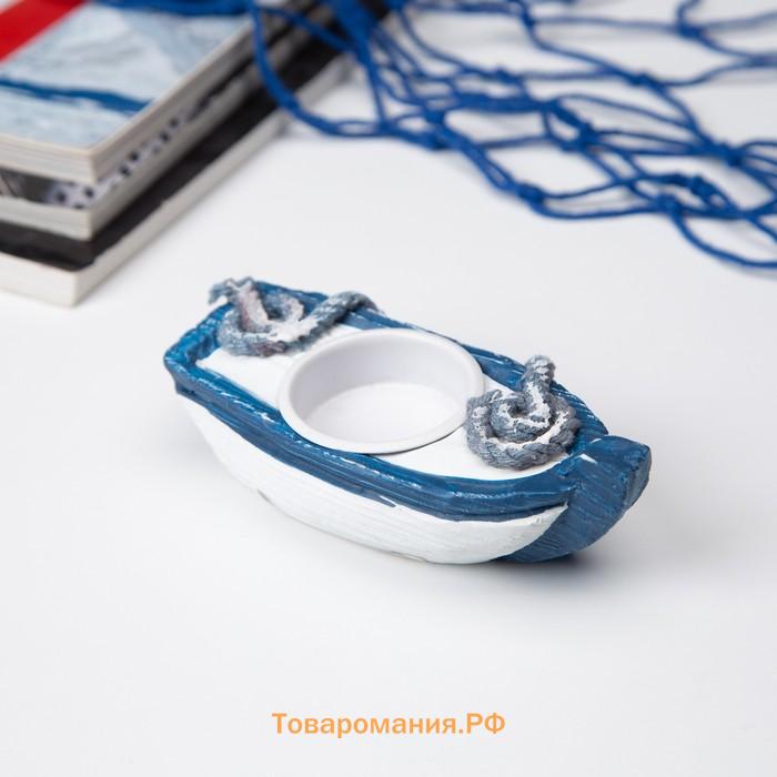 Деревянный подсвечник на 1 свечу «Лодка», 13×6×6 см