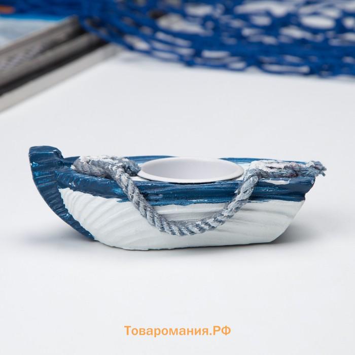 Деревянный подсвечник на 1 свечу «Лодка», 13×6×6 см