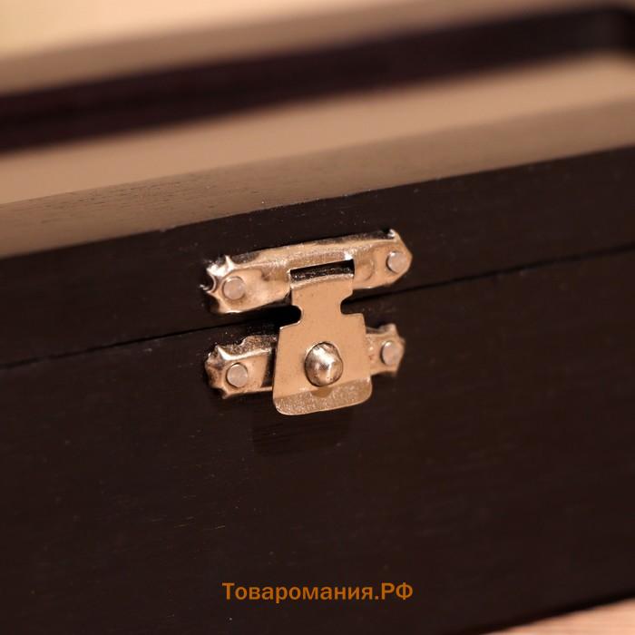 Игра настольная «Домино», в шкатулке, 20×7×4 см, дерево шишам