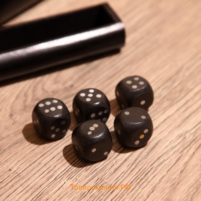 Кубики игральные в шкатулке, 15×7×3.5 см, манговое дерево