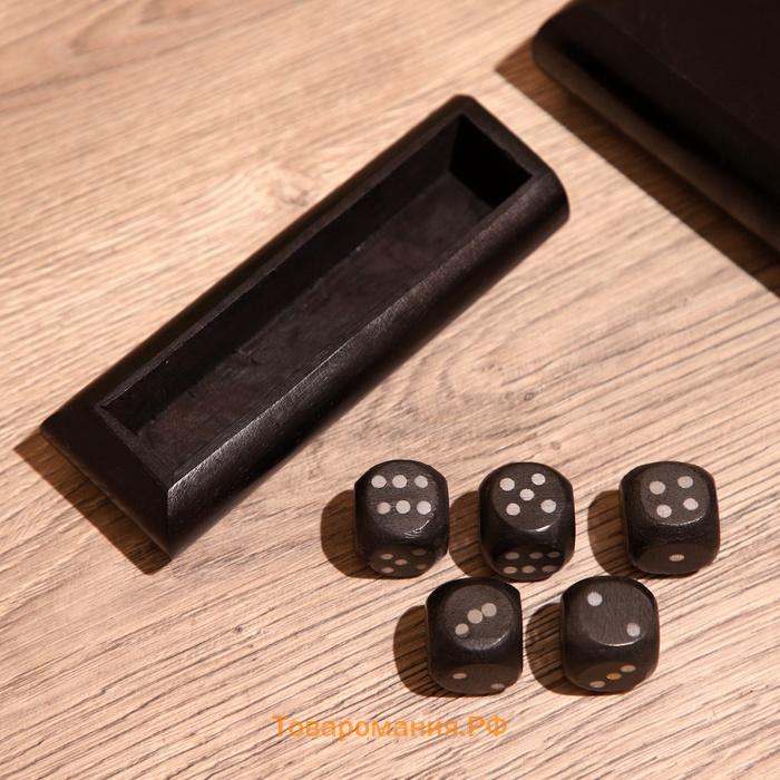 Кубики игральные в шкатулке, 15×7×3.5 см, манговое дерево