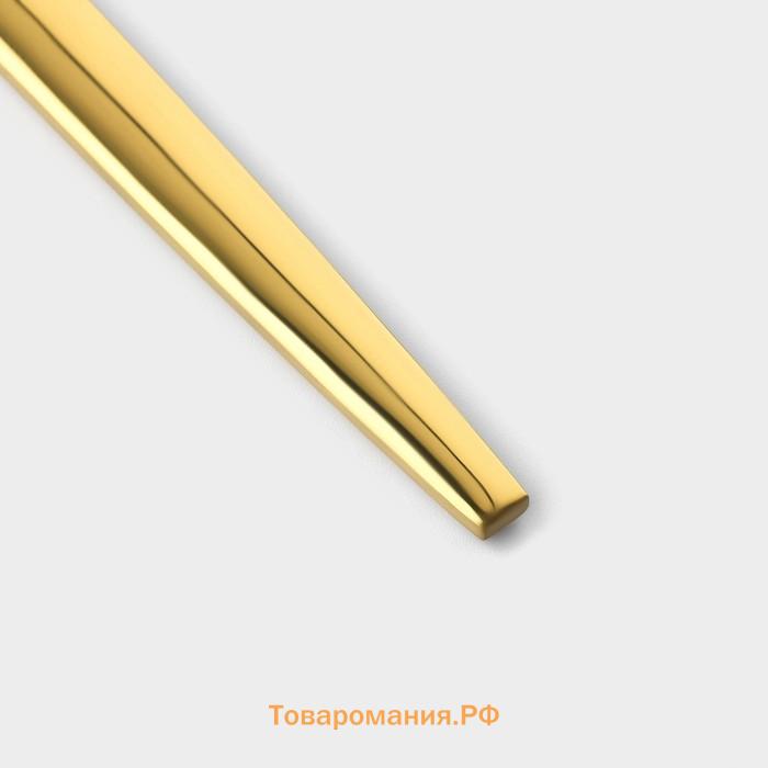 Набор ножей столовых Magistro «Блинк», длина 22 см, 6 шт., нержавеющая сталь, золотистый