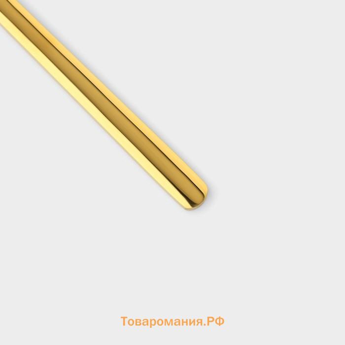 Набор чайных ложек Magistro Desire, длина 13.5 см, 6 шт., нержавеющая сталь, золотистый