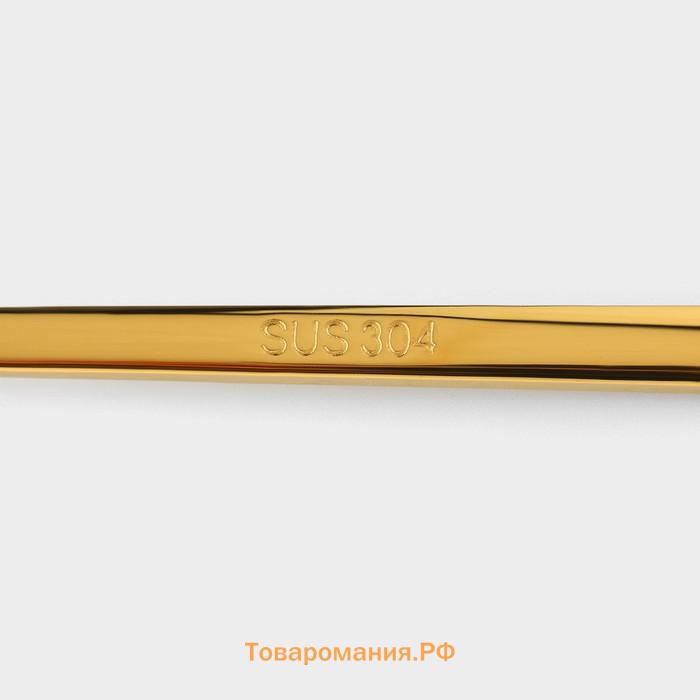 Набор чайных ложек Magistro Desire, длина 13.5 см, 6 шт., нержавеющая сталь, золотистый