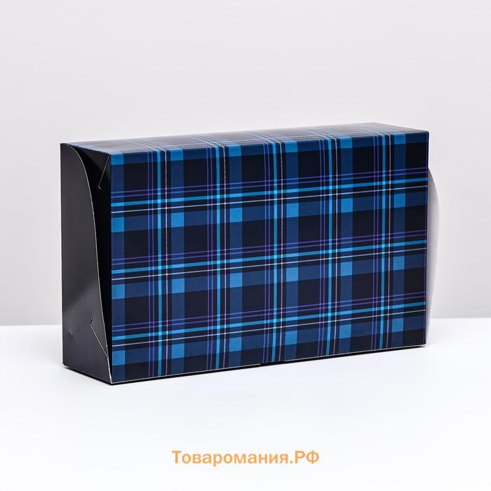 Коробка складная с окном под зефир «Лучшему мужчине», 25×15×7 см