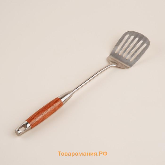 Лопатка перфорированная SL Home «Рустик», 39.5×8 см, нержавеющая сталь, серебристая