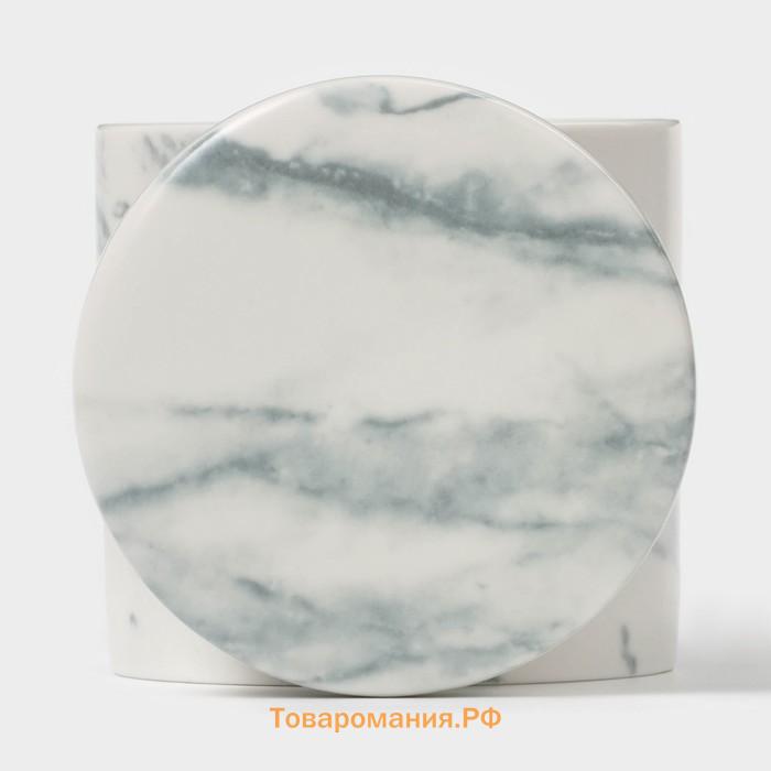 Сахарница Magistro Real Marble, 250 мл, 8.5×9 см, фарфор, белая