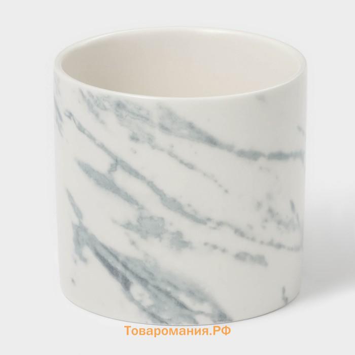 Сахарница Magistro Real Marble, 250 мл, 8.5×9 см, фарфор, белая