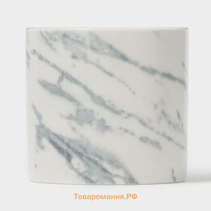 Сахарница Magistro Real Marble, 250 мл, 8.5×9 см, фарфор, белая