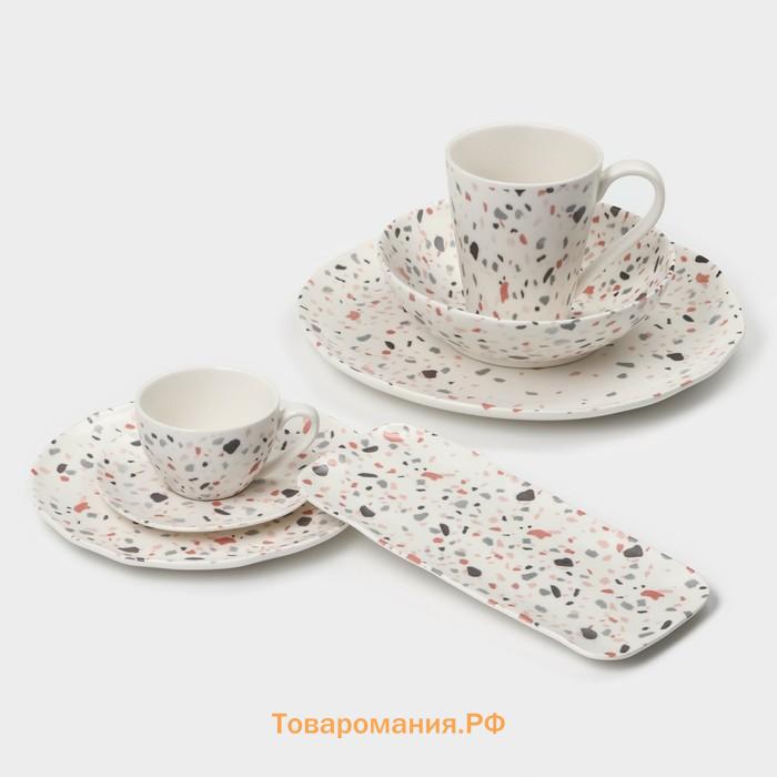 Салатники Magistro Terazzo, 700 мл, 16×7.4 см, набор 2 шт., фарфор, белые
